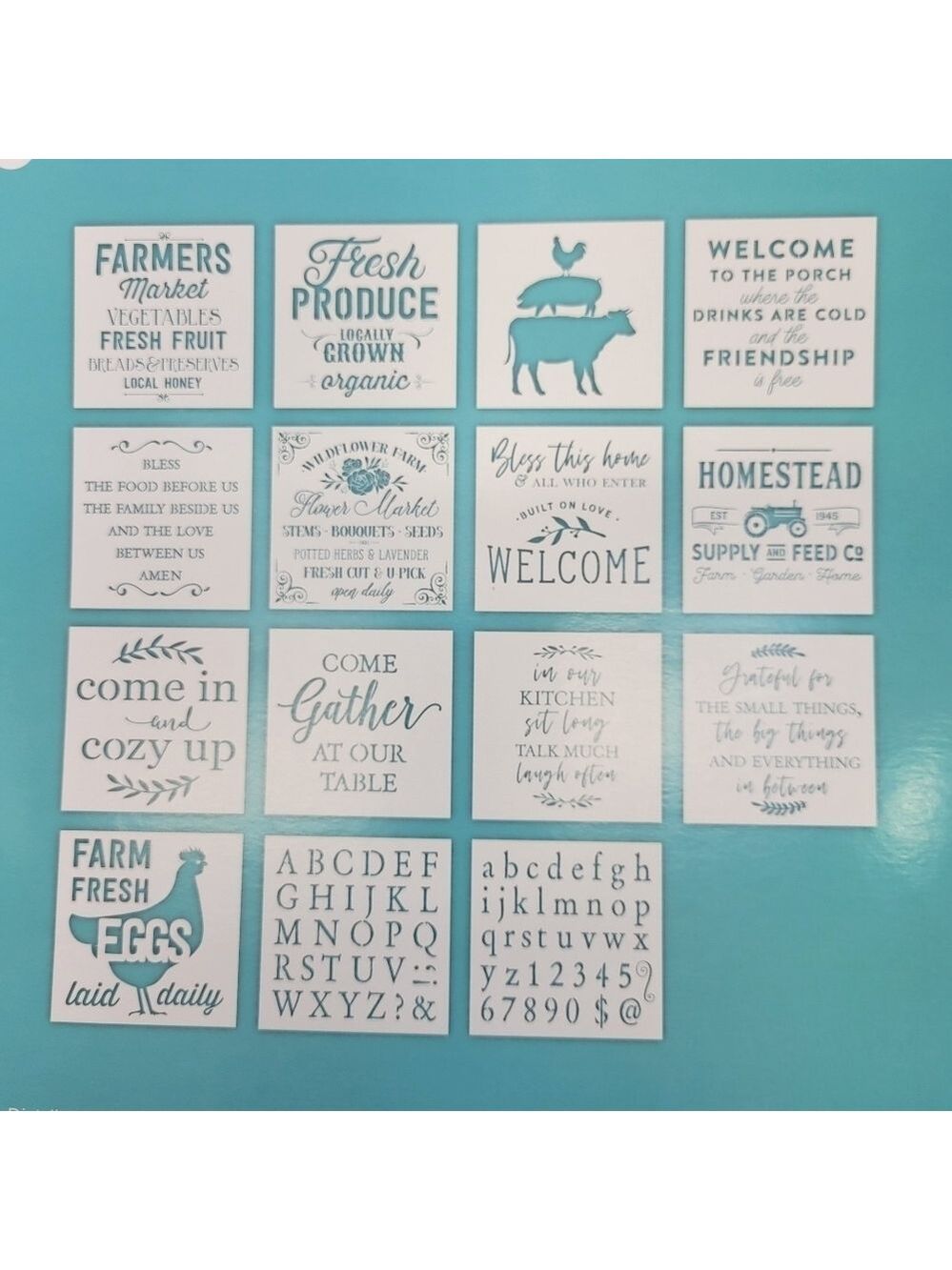 Hampton Farmhouse Style Stencil Set